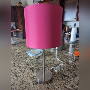 Small Table Lamp, Pink Shade